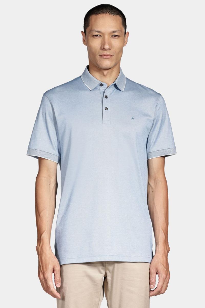 Polo Aramis Interlock Tech Manga Curta Azul Ciano - 1