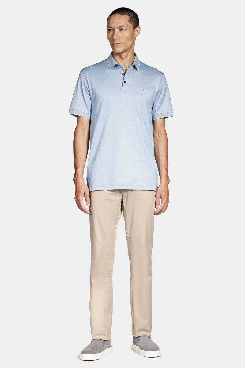 Polo Aramis Interlock Tech Manga Curta Azul Ciano - 2