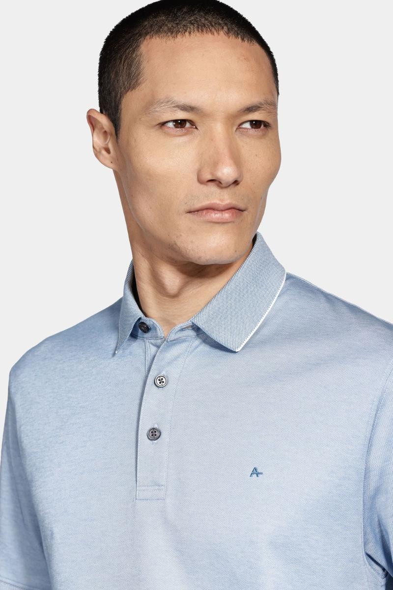 Polo Aramis Interlock Tech Manga Curta Azul Ciano - 3