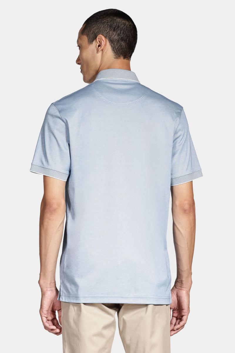 Polo Aramis Interlock Tech Manga Curta Azul Ciano - 4