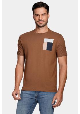 Camiseta Estampa Retângulos Marrom Cacau