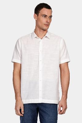Camisa Aramis Manga Curta Regular Ampla Off White