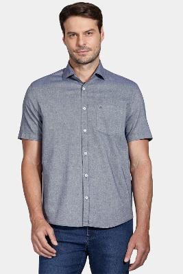 Camisa Aramis Regular Bolso Colors Azul Escuro