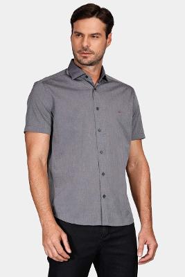 Camisa Aramis Regular Fil a Fil Chumbo