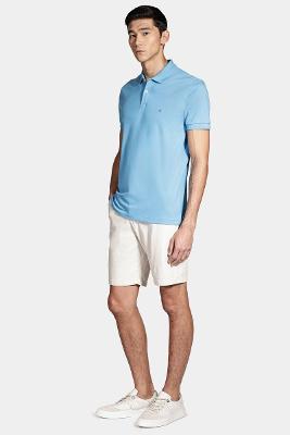 Polo Básica Piquet Azul Ciano