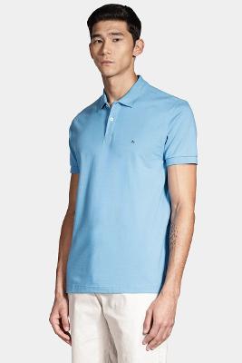 Polo Básica Piquet Azul Ciano