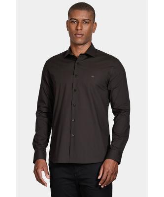 Camisa Manga Longa Slim de Stretch Preto
