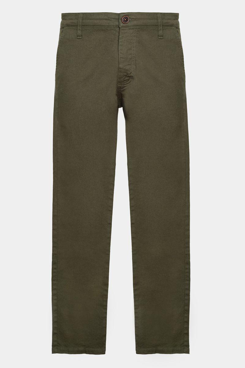 Calça Aramis Chino Slim Maquinetada Verde Militar - 2