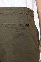 Calça Aramis Chino Slim Maquinetada Verde Militar - 5