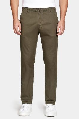 Calça Aramis Chino Slim Maquinetada Verde Militar