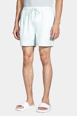 Shorts Aramis de Elástico Liso Maquinetado Azul Claro