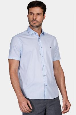 Camisa Aramis Regular Fil a Fil Azul Claro