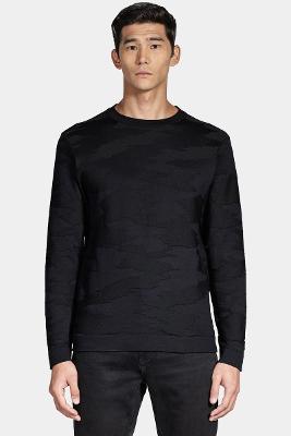 Tricot Aramis Manga Longa Jacquard Camuflado Preto