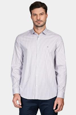 Camisa Aramis Regular Manga Longa Quadriculada Cinza
