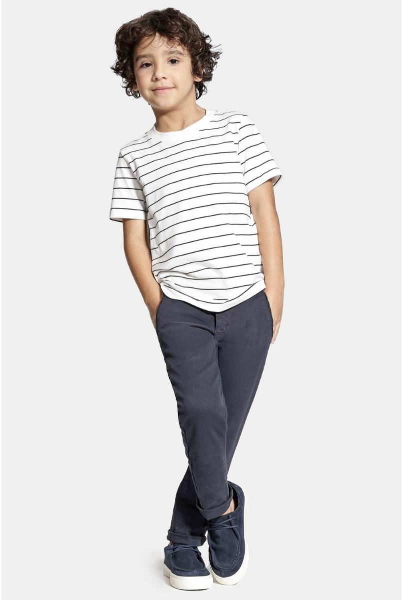 Camiseta Aramis Infantil Algodão Listrada Navy Off White - 2