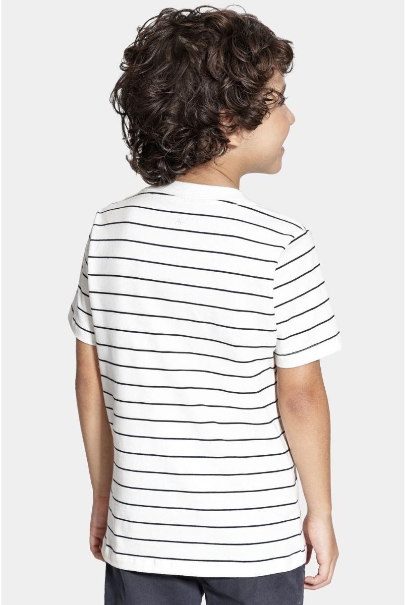 Camiseta Aramis Infantil Algodão Listrada Navy Off White - 5
