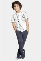 Camiseta Aramis Infantil Algodão Listrada Navy Off White - 2