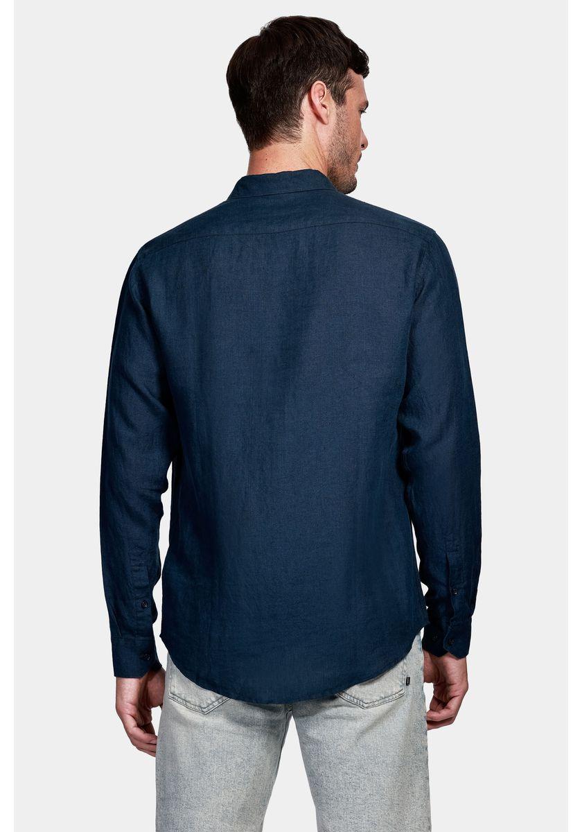 Camisa Aramis Aramis Manga Longa Slim Linho Irlandês Marinho - 4