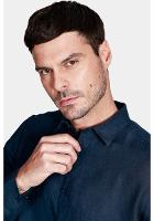 Camisa Aramis Aramis Manga Longa Slim Linho Irlandês Marinho - 3