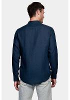 Camisa Aramis Aramis Manga Longa Slim Linho Irlandês Marinho