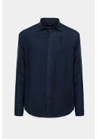 Camisa Aramis Aramis Manga Longa Slim Linho Irlandês Marinho - 6