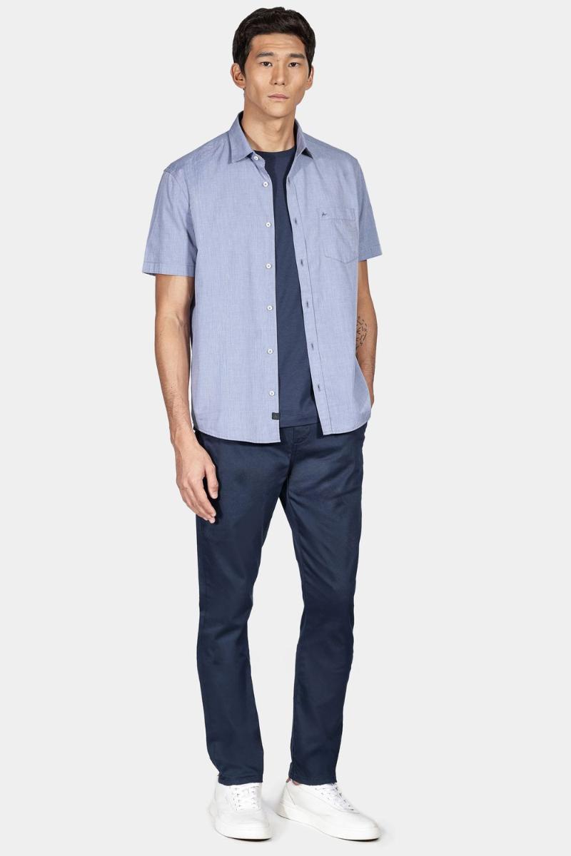 Camisa Aramis Manga Curta Regular Algodão Fio 50 Azul - 2