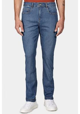 Calça Jeans Slim Azul Médio