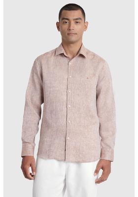 Camisa Aramis Manga Longa Slim Linho Irlandês Caqui 112