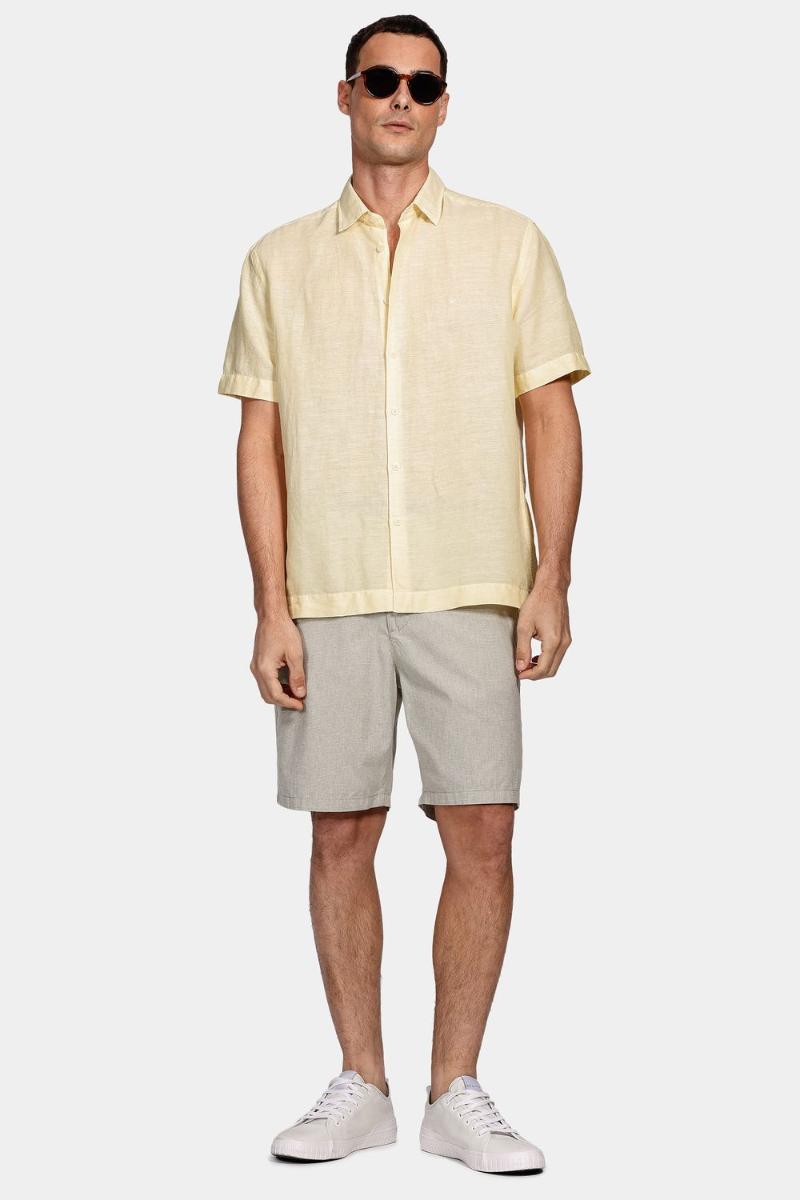 Camisa Aramis Regular Linho Algodão Amarelo - 2