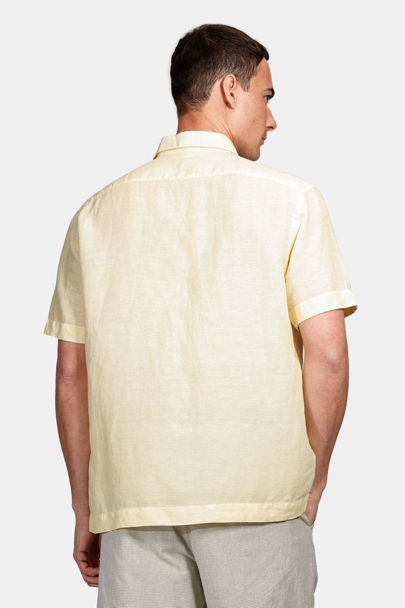 Camisa Aramis Regular Linho Algodão Amarelo - 4