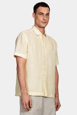 Camisa Aramis Regular Linho Algodão Amarelo