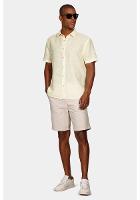 Camisa Aramis Manga Curta Slim Linho Algodão Amarelo - 2