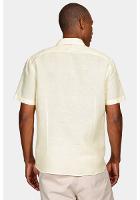 Camisa Aramis Manga Curta Slim Linho Algodão Amarelo