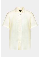 Camisa Aramis Manga Curta Slim Linho Algodão Amarelo - 6