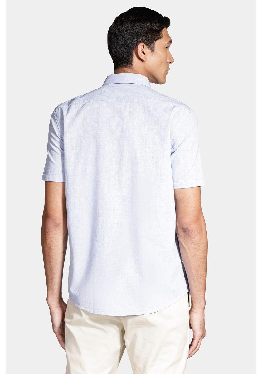 Camisa Aramis Manga Curta Slim Algodão Azul - 4