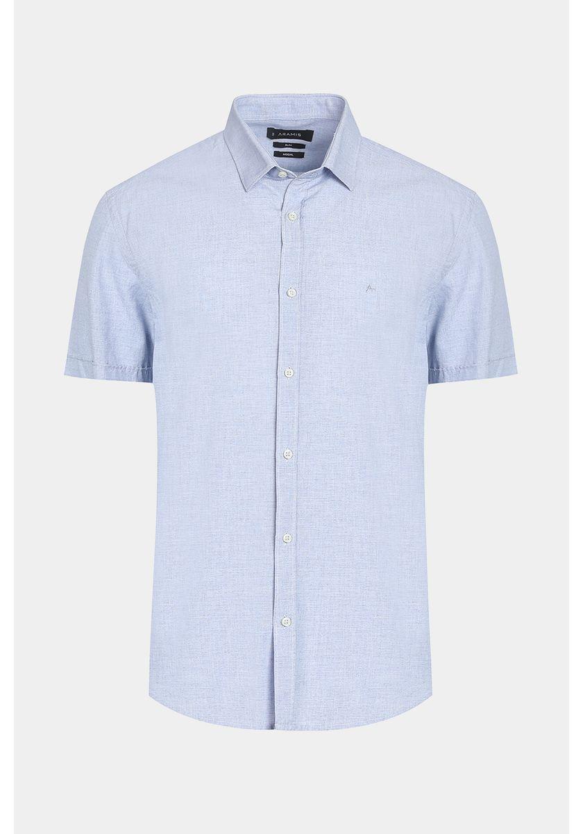 Camisa Aramis Manga Curta Slim Algodão Azul - 6