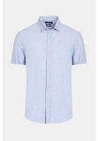 Camisa Aramis Manga Curta Slim Algodão Azul - 6