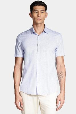 Camisa Aramis Manga Curta Slim Algodão Azul