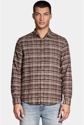 Camisa Aramis Manga Longa Regular Marrom