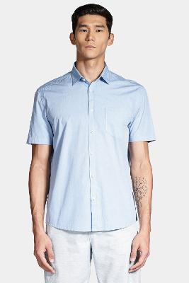 Camisa Aramis Manga Curta Regular Algodão Fio 50  Azul