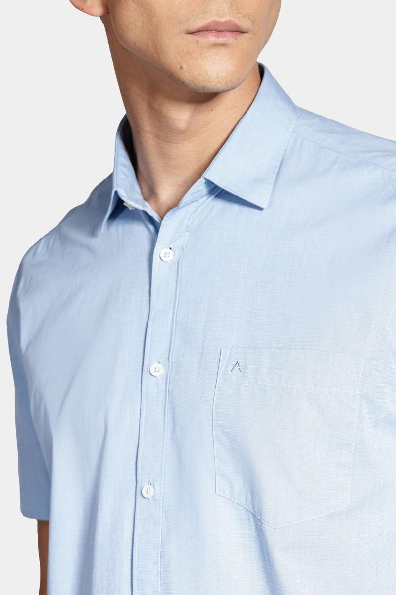 Camisa Aramis Manga Curta Regular Algodão Fio 50  Azul - 3