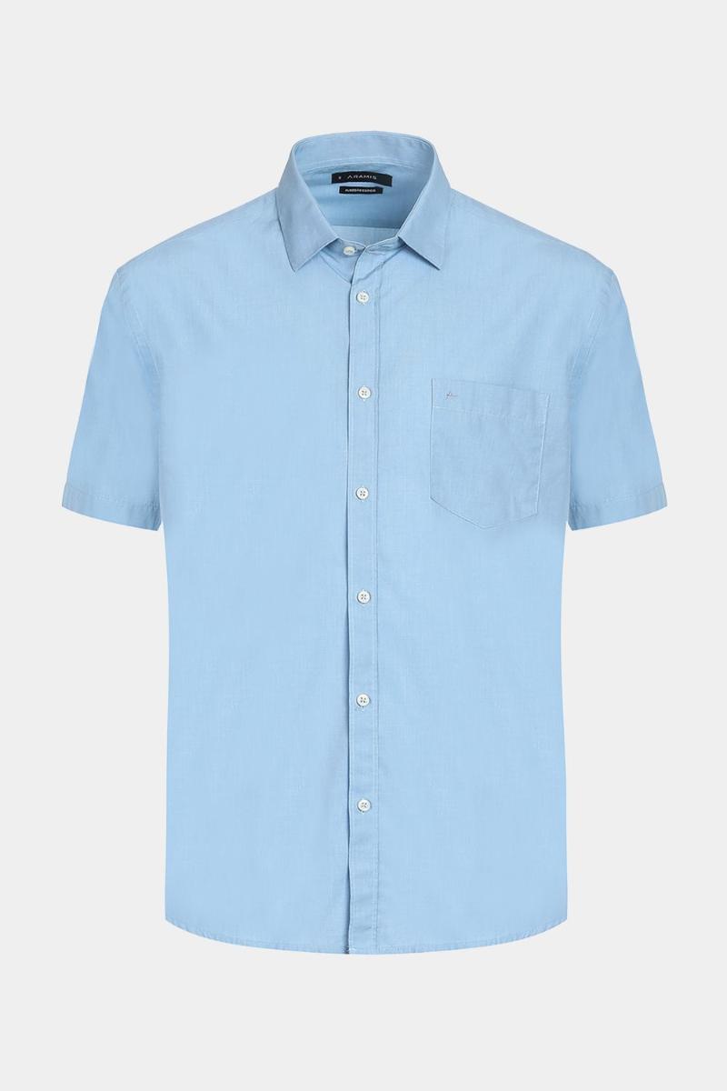 Camisa Aramis Manga Curta Regular Algodão Fio 50  Azul - 6