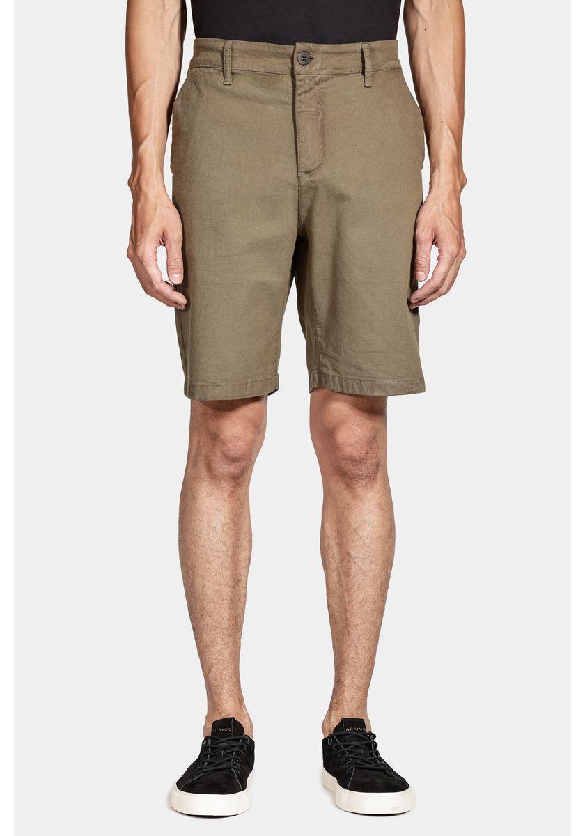 Bermuda Aramis Chino Clássica Canvas Verde Militar - 1