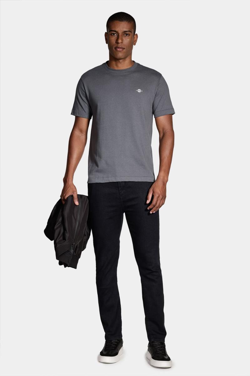 Camiseta Manga Curta Patch Cinza Grafite - 2