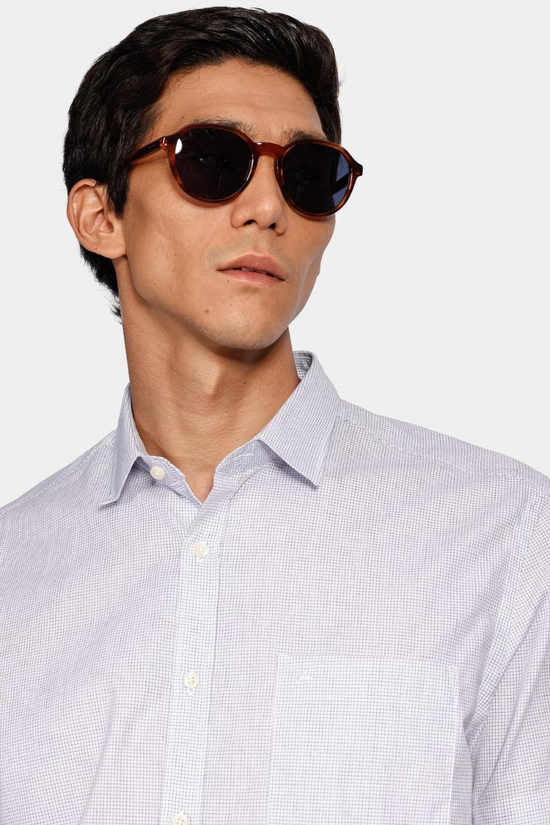 Camisa Aramis Manga Longa Regular Algodão Xadrez Branco - 3