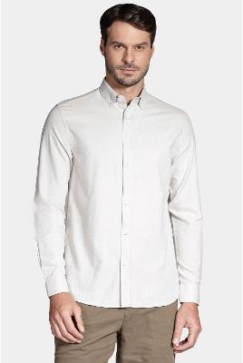 Camisa Manga Longa Move Slim Oxford Button Down Planalto Off White