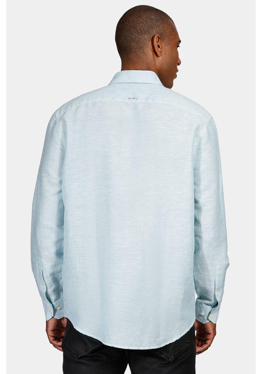 Camisa Manga Longa Move Regular Linho Algodão Martinelli Azul Piscina - 4
