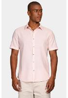 Camisa Manga Curta Move Slim Linho Algodão Coral - 1