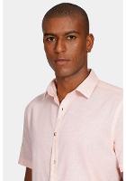 Camisa Manga Curta Move Slim Linho Algodão Coral - 3