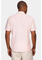 Camisa Manga Curta Move Slim Linho Algodão Coral